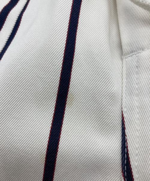 DRAWER（ドゥロワー）Drawer (ドゥロワー) ストライプ ベイカーパンツ ホワイト サイズ:34の古着・服飾アイテム