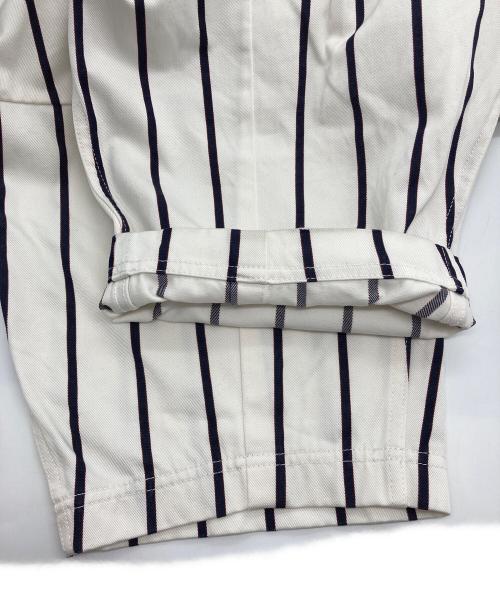 DRAWER（ドゥロワー）Drawer (ドゥロワー) ストライプ ベイカーパンツ ホワイト サイズ:34の古着・服飾アイテム