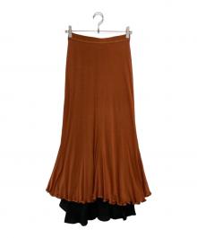 J.W.ANDERSON（ジェイダブリューアンダーソン）の古着「レイヤートフレアロングスカート」｜ブラウン