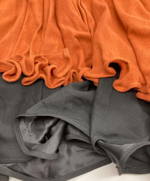 J.W.ANDERSON（ジェイダブリューアンダーソン）J.W.ANDERSON (ジェイダブリューアンダーソン) レイヤートフレアロングスカート ブラウン サイズ:34の古着・服飾アイテム