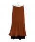 J.W.ANDERSON (ジェイダブリューアンダーソン) レイヤートフレアロングスカート ブラウン サイズ:34：4000円