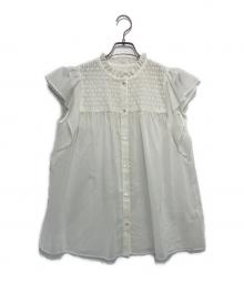 BALLSEY（ボールジィ）の古着「コットンクレープ フリルスリーブブラウス」｜ホワイト