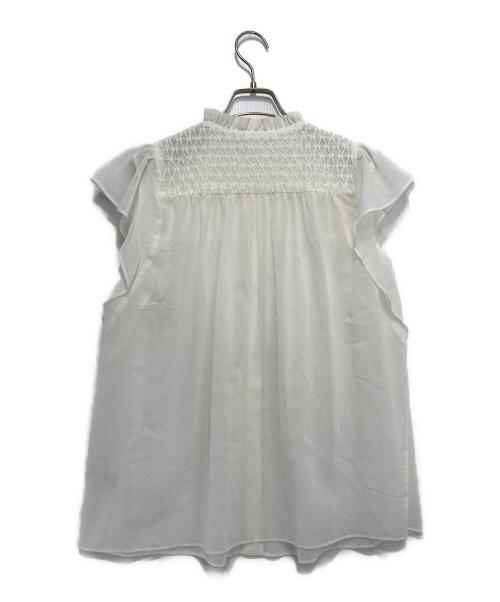 BALLSEY（ボールジィ）BALLSEY (ボールジィ) コットンクレープ フリルスリーブブラウス ホワイト サイズ:36の古着・服飾アイテム