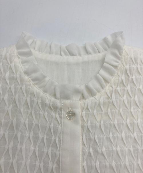 BALLSEY（ボールジィ）BALLSEY (ボールジィ) コットンクレープ フリルスリーブブラウス ホワイト サイズ:36の古着・服飾アイテム