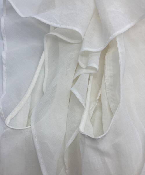 BALLSEY（ボールジィ）BALLSEY (ボールジィ) コットンクレープ フリルスリーブブラウス ホワイト サイズ:36の古着・服飾アイテム