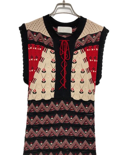 Mame Kurogouchi（マメクロゴウチ）mame kurogouchi (マメクロゴウチ) Pedical summer knit Dress ブラック サイズ:1の古着・服飾アイテム