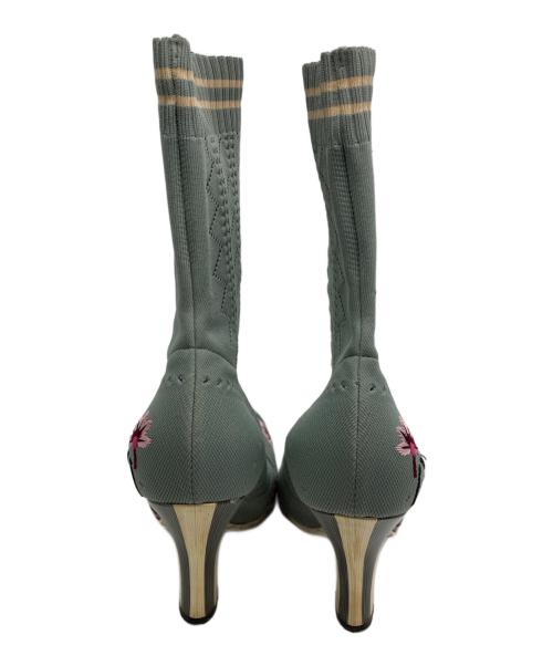 FENDI（フェンディ）FENDI (フェンディ) エンブロイダリー ソックブーツ グレー サイズ:39の古着・服飾アイテム