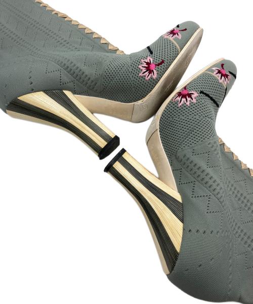 FENDI（フェンディ）FENDI (フェンディ) エンブロイダリー ソックブーツ グレー サイズ:39の古着・服飾アイテム