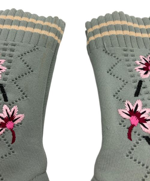 FENDI（フェンディ）FENDI (フェンディ) エンブロイダリー ソックブーツ グレー サイズ:39の古着・服飾アイテム