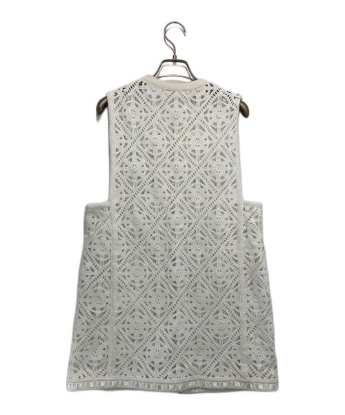 BALLSEY（ボールジィ）BALLSEY (ボールジィ) サークルモチーフエンブロイダリー クルーネックジレ ホワイト サイズ:36の古着・服飾アイテム