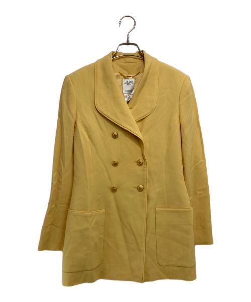 CELINE（セリーヌ）CELINE (セリーヌ) ［OLD］金釦ウールジャケット イエロー サイズ:36の古着・服飾アイテム