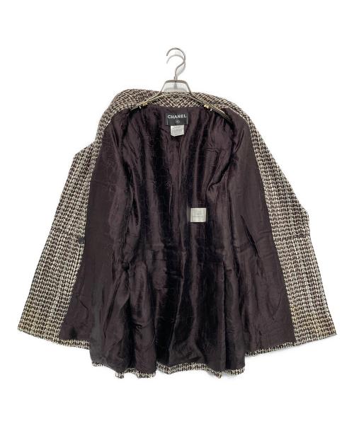 CHANEL（シャネル）CHANEL (シャネル) ［OLD］ウール×レーヨン ツイードジャケット ホワイト×ブラック サイズ:38の古着・服飾アイテム