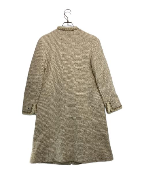 CHANEL（シャネル）CHANEL (シャネル) シルク混ウールノーカラーコート ベージュ サイズ:38の古着・服飾アイテム