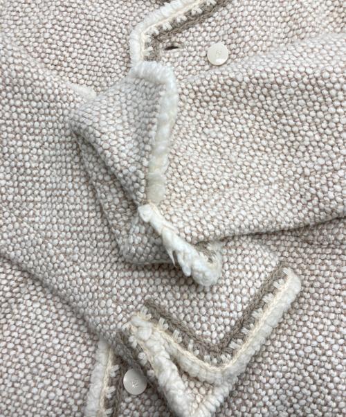 CHANEL（シャネル）CHANEL (シャネル) シルク混ウールノーカラーコート ベージュ サイズ:38の古着・服飾アイテム
