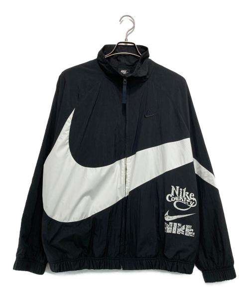 NIKE（ナイキ）NIKE (ナイキ) Big swooshナイロンジャケット ブラック×ホワイト サイズ:Lの古着・服飾アイテム