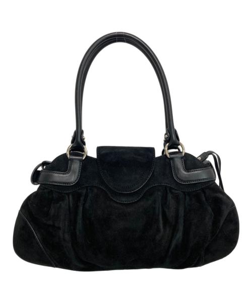 Salvatore Ferragamo（サルヴァトーレ フェラガモ）Salvatore Ferragamo (サルヴァトーレ フェラガモ) ガンチーニスエードハンドバッグ ブラックの古着・服飾アイテム