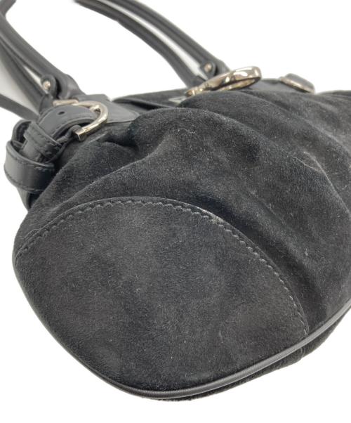 Salvatore Ferragamo（サルヴァトーレ フェラガモ）Salvatore Ferragamo (サルヴァトーレ フェラガモ) ガンチーニスエードハンドバッグ ブラックの古着・服飾アイテム