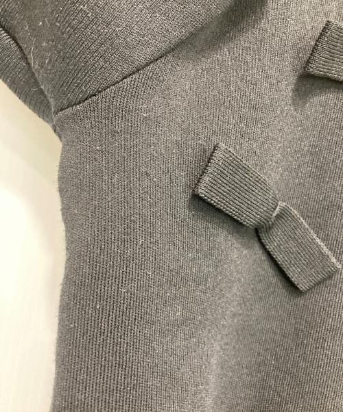 Adam et Rope（アダム エ ロペ）Adam et Rope (アダム エ ロペ) リボンポロニット ブラック サイズ:Fの古着・服飾アイテム