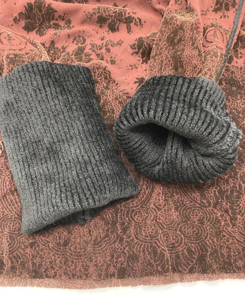 Jean Paul Gaultier FEMME（ジャンポールゴルチエ フェム）Jean Paul Gaultier FEMME (ジャンポールゴルチェフェム) 総柄セットアップ フロッキーパワーネットブラウス ブラウン サイズ:40の古着・服飾アイテム