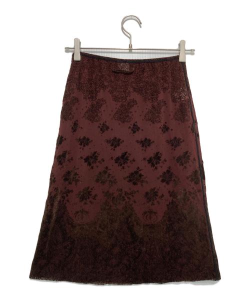 Jean Paul Gaultier FEMME（ジャンポールゴルチエ フェム）Jean Paul Gaultier FEMME (ジャンポールゴルチェフェム) 総柄セットアップ フロッキーパワーネットブラウス ブラウン サイズ:40の古着・服飾アイテム