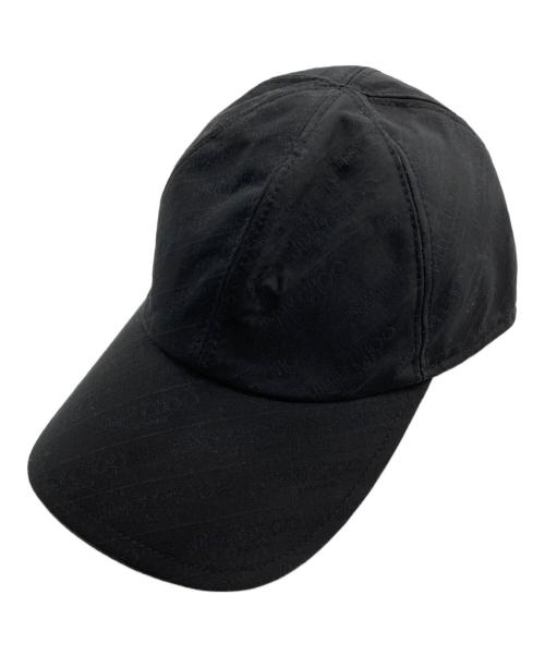 JIMMY CHOO（ジミーチュウ）JIMMY CHOO (ジミーチュウ) ロゴジャガードキャップ ブラックの古着・服飾アイテム