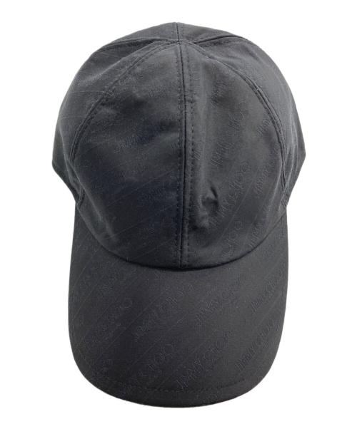 JIMMY CHOO（ジミーチュウ）JIMMY CHOO (ジミーチュウ) ロゴジャガードキャップ ブラックの古着・服飾アイテム