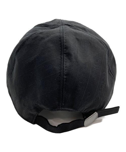 JIMMY CHOO（ジミーチュウ）JIMMY CHOO (ジミーチュウ) ロゴジャガードキャップ ブラックの古着・服飾アイテム
