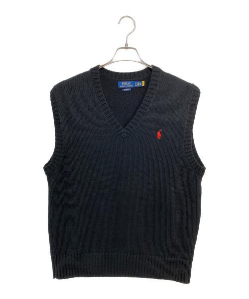 POLO RALPH LAUREN（ポロ・ラルフローレン）POLO RALPH LAUREN (ポロ・ラルフローレン) ニットベスト ブラック サイズ:Sの古着・服飾アイテム