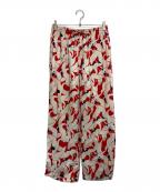 BANANATIMEバナナタイム）の古着「シルクイージーパンツ」｜ホワイト×レッド