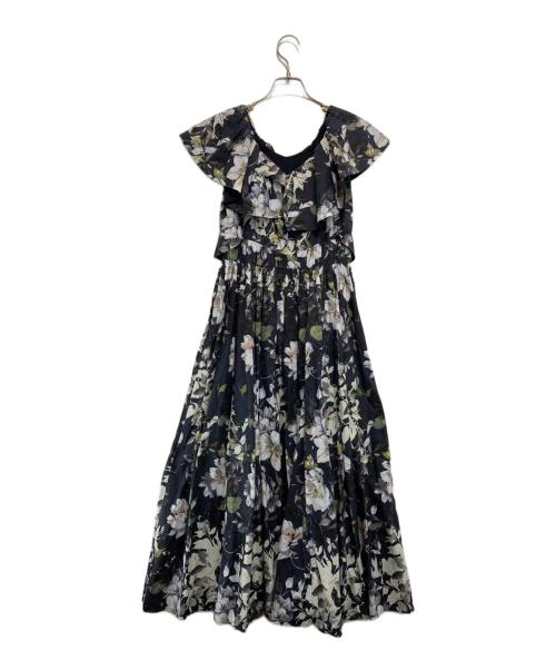 HER LIP TO（ハーリップトゥ）Her lip to (ハーリップトゥ) Anemone Ruffled Long Dress ネイビー サイズ:Mの古着・服飾アイテム