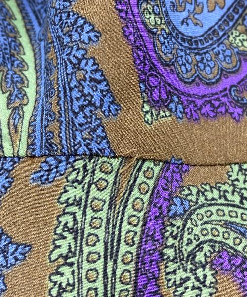 ETRO（エトロ）ETRO (エトロ) ペイズリー柄シルクドレス ブラウン×ブルー サイズ:38の古着・服飾アイテム