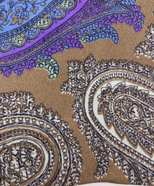 ETRO（エトロ）ETRO (エトロ) ペイズリー柄シルクドレス ブラウン×ブルー サイズ:38の古着・服飾アイテム