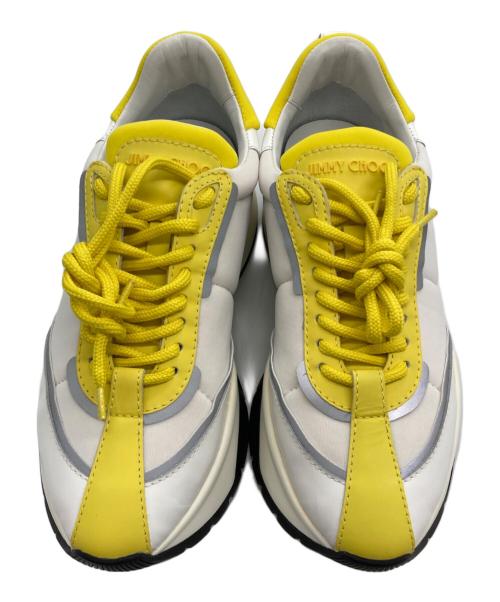 JIMMY CHOO（ジミーチュウ）JIMMY CHOO (ジミーチュウ) RAINEスニーカー ホワイト×イエロー サイズ:37の古着・服飾アイテム