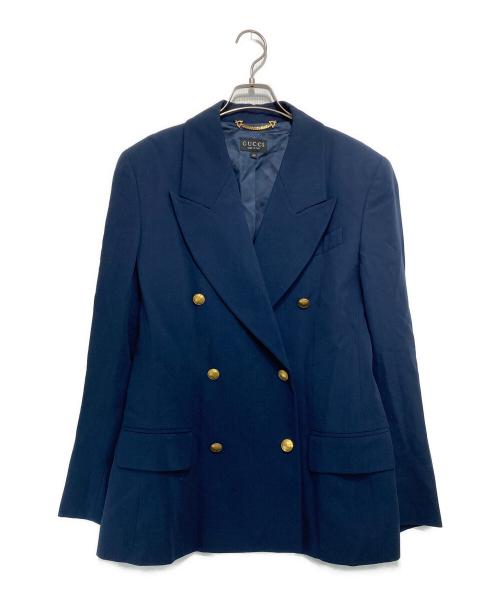 GUCCI（グッチ）GUCCI (グッチ) 金釦ダブルブレザー ネイビー サイズ:44の古着・服飾アイテム