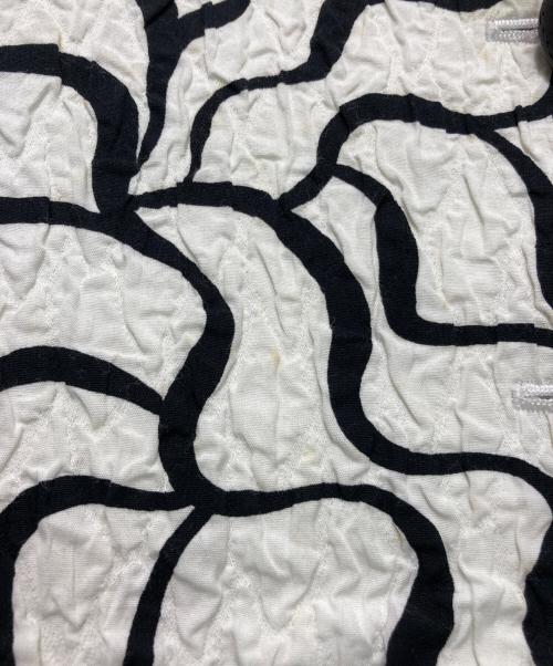 Yves Saint Laurent（イヴサンローラン）Yves Saint Laurent (イヴサンローラン) ［OLD］ノーカラーペプラムジャケット ホワイト×ブラック サイズ:Lの古着・服飾アイテム