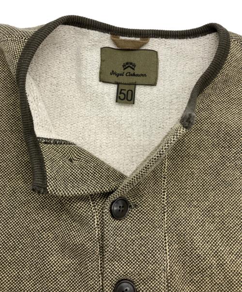 NIGEL CABOURN（ナイジェルケーボン）NIGEL CABOURN (ナイジェルケーボン) コットン スウェット カーディガン “MIX ZAKZAK” ベージュ サイズ:50の古着・服飾アイテム
