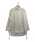 SUBLATIONSサブレーションズ）の古着「DOUBLE BREASTED BELTED SHIRT」｜ベージュ