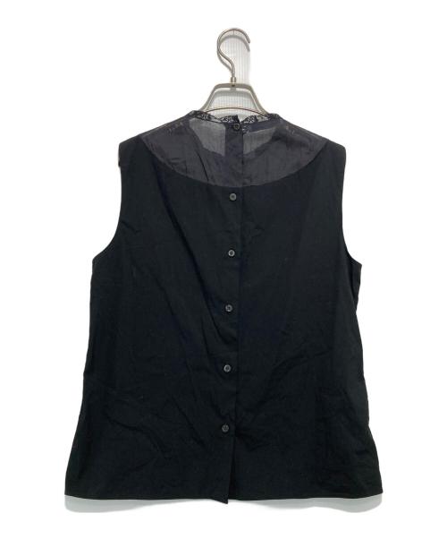 PRADA（プラダ）PRADA (プラダ) ノースリーブブラウス ブラック サイズ:42（170/84A）の古着・服飾アイテム