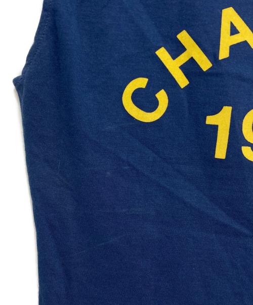 Christian Dior（クリスチャン ディオール）Christian Dior (クリスチャン ディオール) フロッキープリントノースリーブカットソー ネイビー サイズ:US6の古着・服飾アイテム