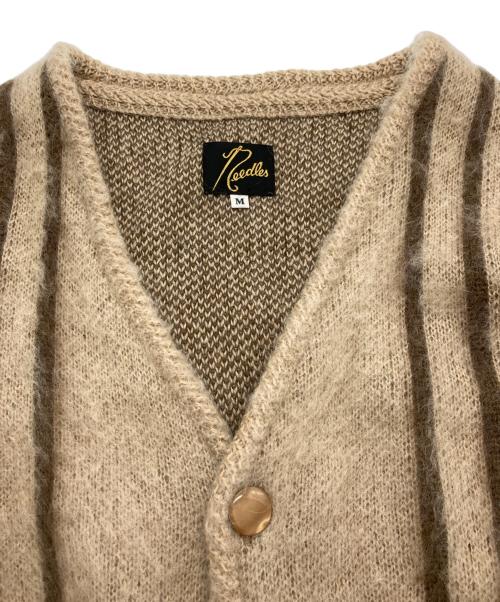 Needles（ニードルズ）Needles (ニードルズ) MOHEAR MIX ELBOW PATCH CARDIGAN JSSP ベージュ サイズ:Mの古着・服飾アイテム