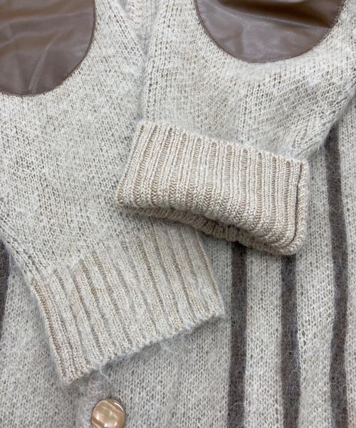 Needles（ニードルズ）Needles (ニードルズ) MOHEAR MIX ELBOW PATCH CARDIGAN JSSP ベージュ サイズ:Mの古着・服飾アイテム