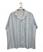 Matin Kimマーティン・キム）の古着「	COZY PAJAMA STRIPE SHIRT」｜スカイブルー