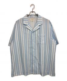 Matin Kim（マーティン・キム）の古着「	COZY PAJAMA STRIPE SHIRT」｜スカイブルー