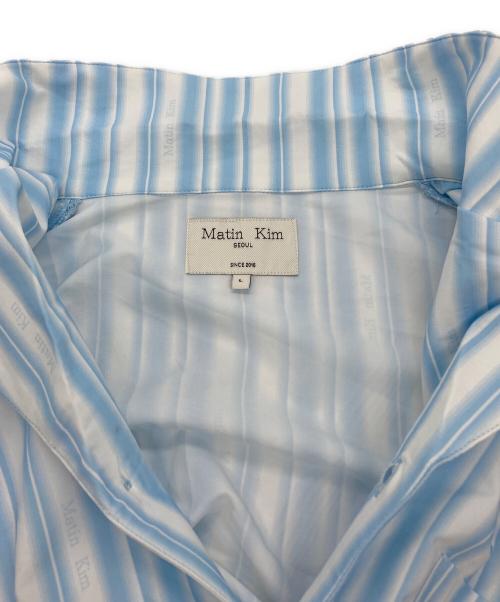 Matin Kim（マーティン・キム）Matin Kim (マーティン・キム) 	COZY PAJAMA STRIPE SHIRT スカイブルー サイズ:Lの古着・服飾アイテム