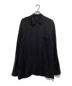 COMOLIコモリ）の古着「レーヨンオープンカラーシャツ」｜ブラック