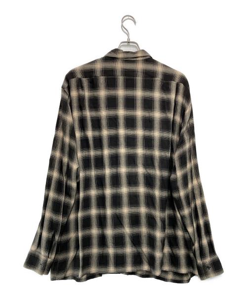 COMOLI（コモリ）COMOLI (コモリ) 長袖チェックオープンカラーシャツ ブラック サイズ:3の古着・服飾アイテム