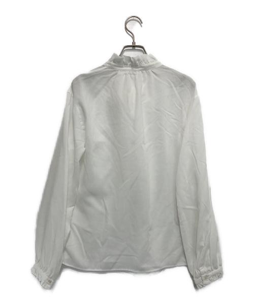 BALLSEY（ボールジィ）BALLSEY (ボールジィ) グロスアムンゼン フリルカラーリボンブラウス ホワイト サイズ:36の古着・服飾アイテム