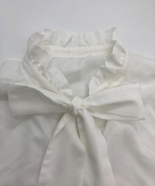 BALLSEY（ボールジィ）BALLSEY (ボールジィ) グロスアムンゼン フリルカラーリボンブラウス ホワイト サイズ:36の古着・服飾アイテム