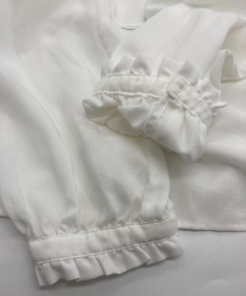 BALLSEY（ボールジィ）BALLSEY (ボールジィ) グロスアムンゼン フリルカラーリボンブラウス ホワイト サイズ:36の古着・服飾アイテム