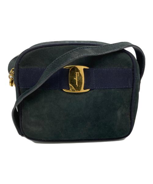 Salvatore Ferragamo（サルヴァトーレ フェラガモ）Salvatore Ferragamo (サルヴァトーレ フェラガモ) ヴァラ ショルダーバッグ ネイビーの古着・服飾アイテム